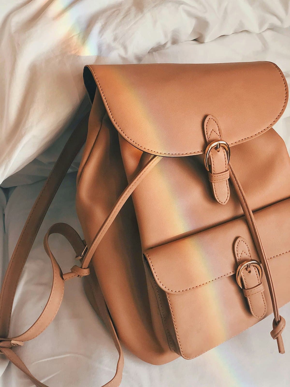 Dhuli Tan Buckle Backpack