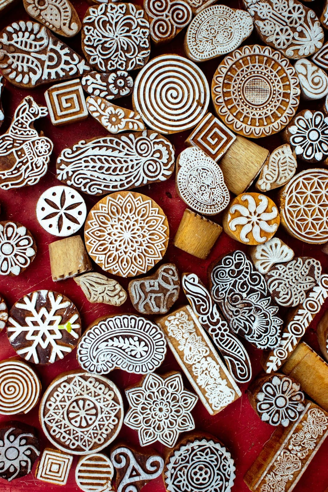 Carved wooden printing blocks
