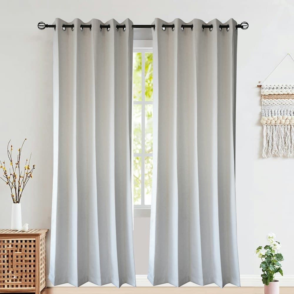 Sheer Linen-Look Curtains, pair