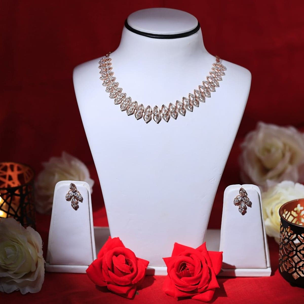 Gulab Rose-Gold Necklace Set