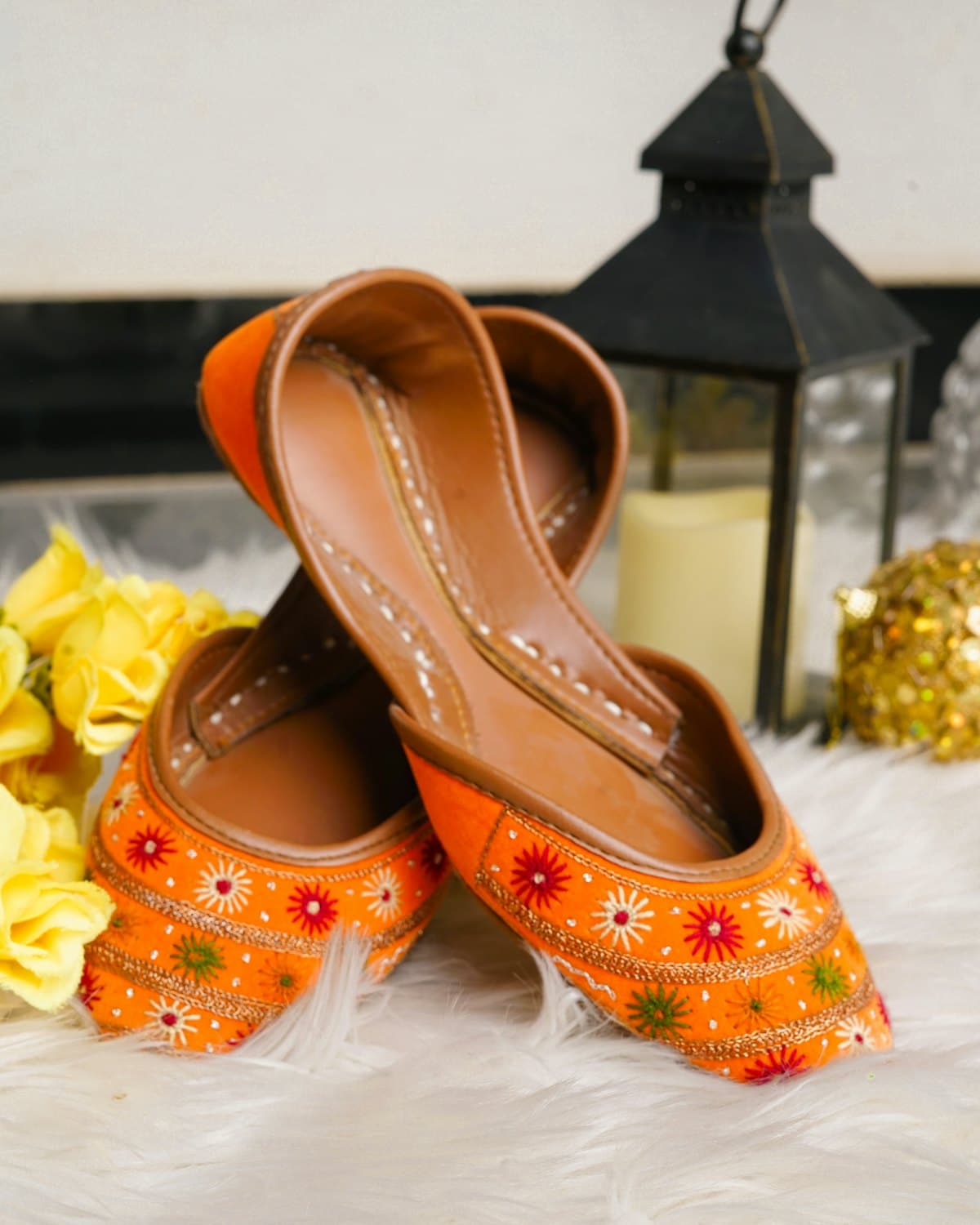Embroidered Jutti Flat by Shurma Craft